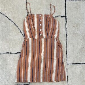 Striped Sleeveless Linen Dress